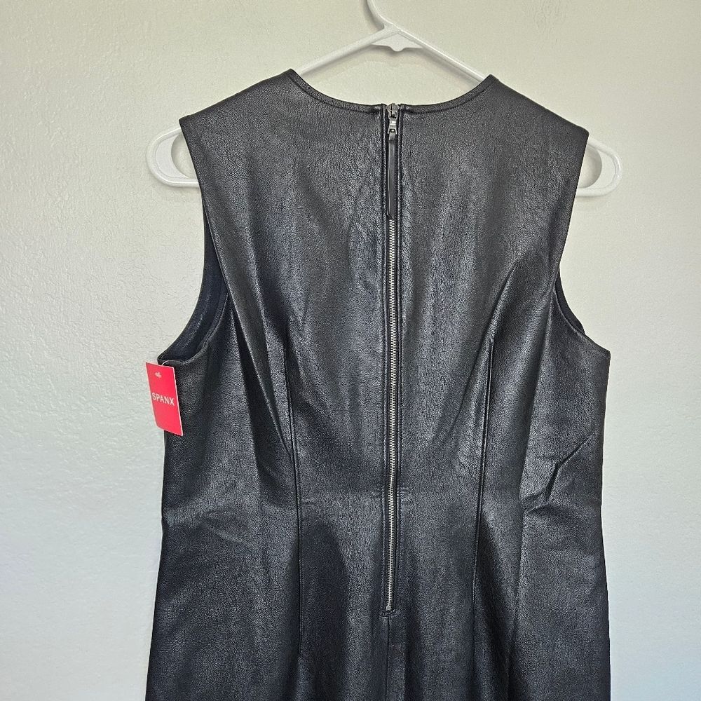 NWT Spanx | II Fitted Dress Faux Leather Luxe Black Dress, Womens Small - Picture 9 of 12